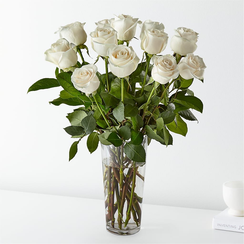 Long Stem White Rose Bouquet – Jose Arrangements, Los Angeles CA