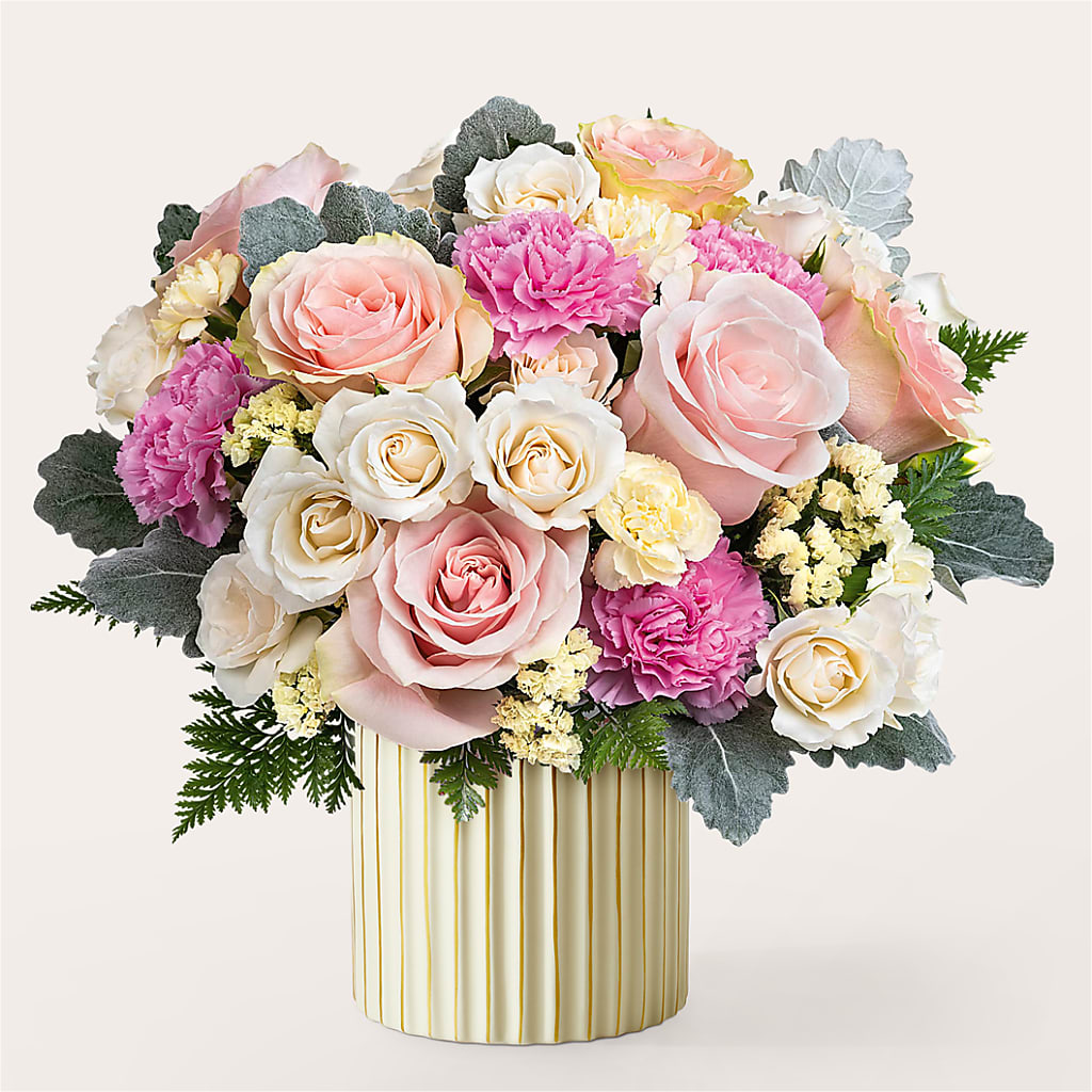 Blissful Moments Bouquet with Ivory Vase – Jose Arrangements, Los Angeles CA