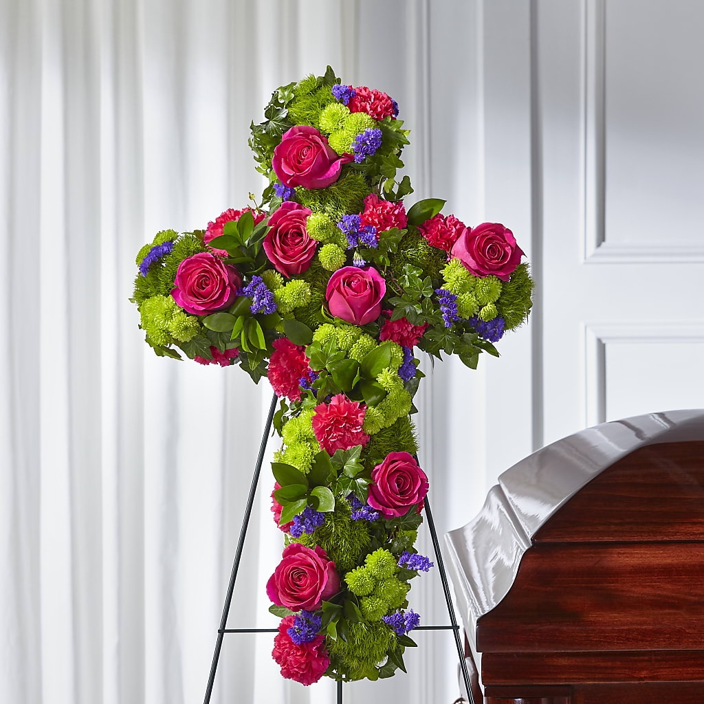 Tribute Rose Floral Cross – Jose Arrangements, Los Angeles CA
