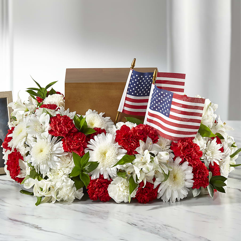 Spirit of Patriotism Cremation Adornment – Jose Arrangements, Los Angeles CA