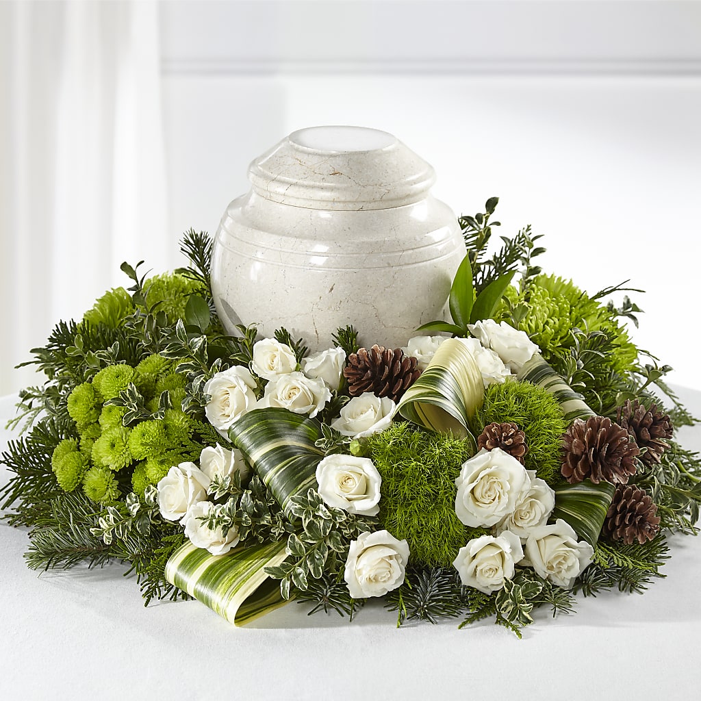 Precious Evergreen Cremation Adornment – Jose Arrangements, Los Angeles CA