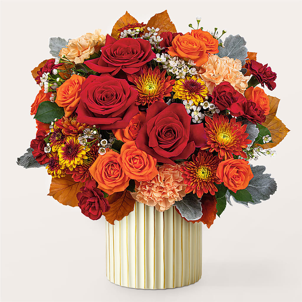 Merlot Bouquet with Ivory Vase – Jose Arrangements, Los Angeles CA