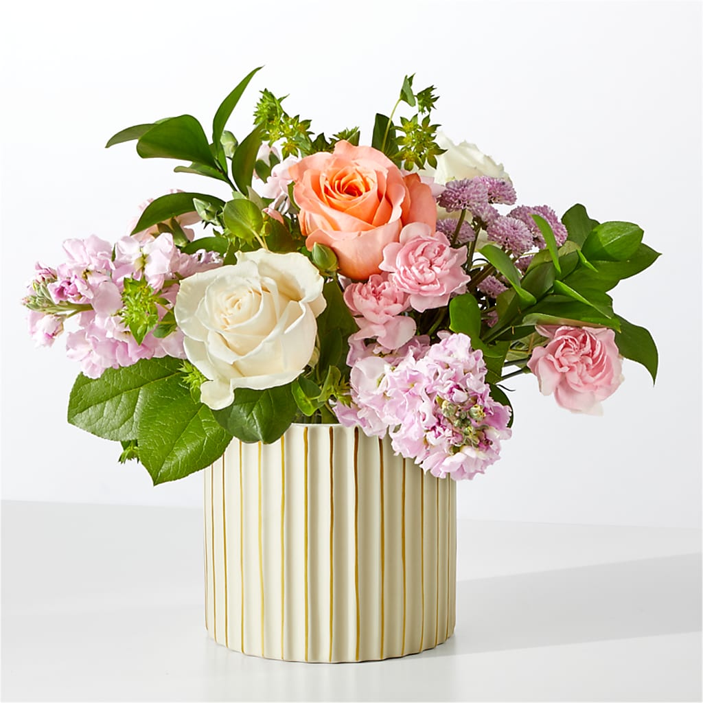 French Market Bouquet with Ivory Vase – Jose Arrangements, Los Angeles CA