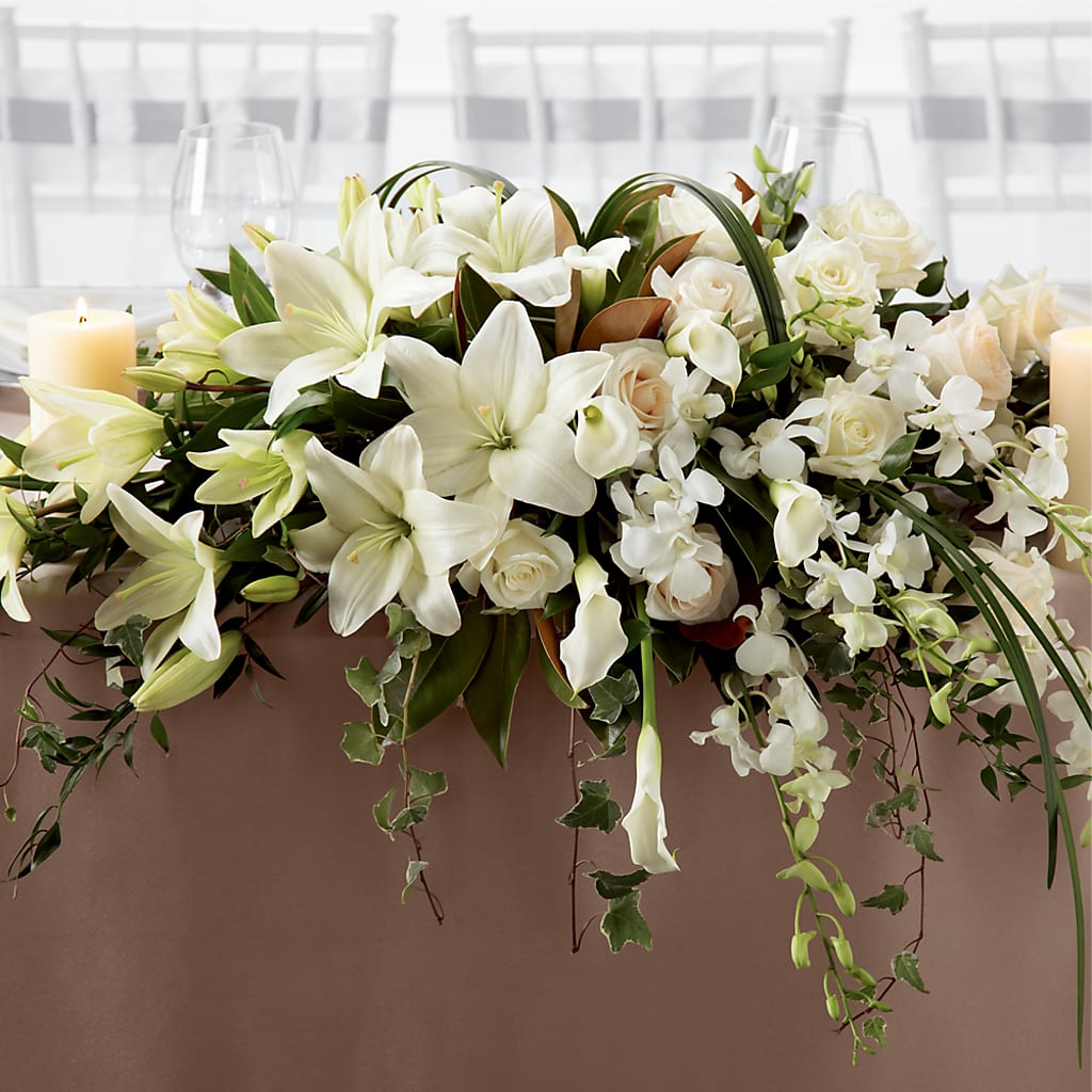 White Linen Arrangement – Jose Arrangements, Los Angeles CA