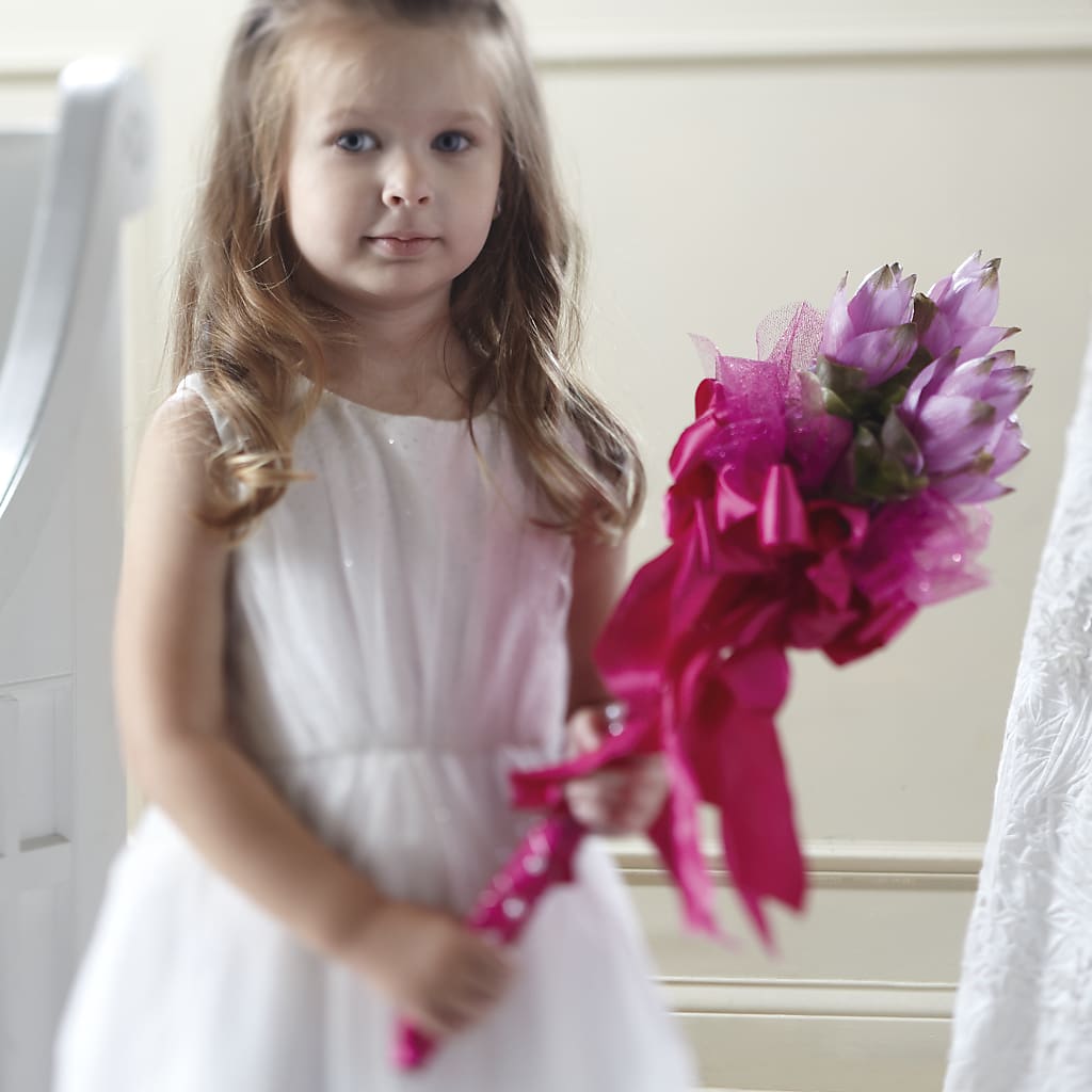 Sparkle Pink Flower Girl Bouquet – Jose Arrangements, Los Angeles CA
