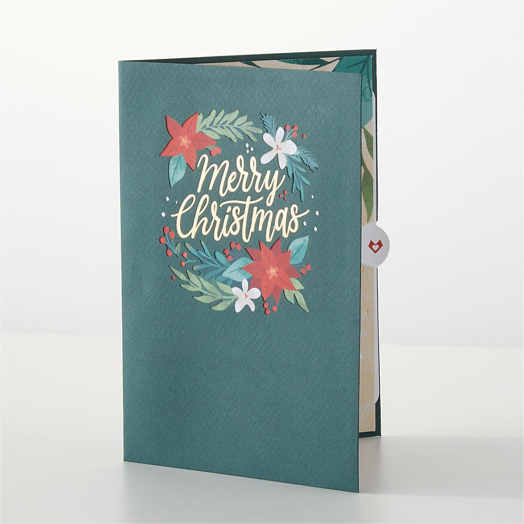 Happiest Holidays Poinsettia and Lovepop Card –  Jose Arrangements, Los Angeles CA