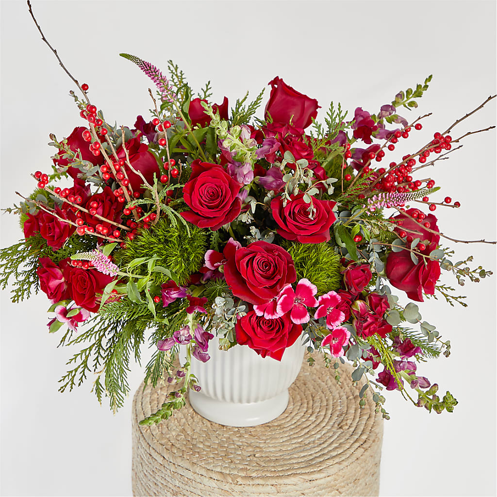 Big Red Bow Bouquet –  Jose Arrangements, Los Angeles CA