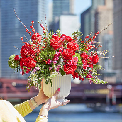 Big Red Bow Bouquet –  Jose Arrangements, Los Angeles CA