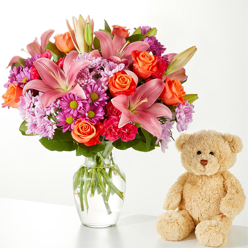 One and Only Bouquet and Bear Bundle –  Jose Arrangements, Los Angeles CA