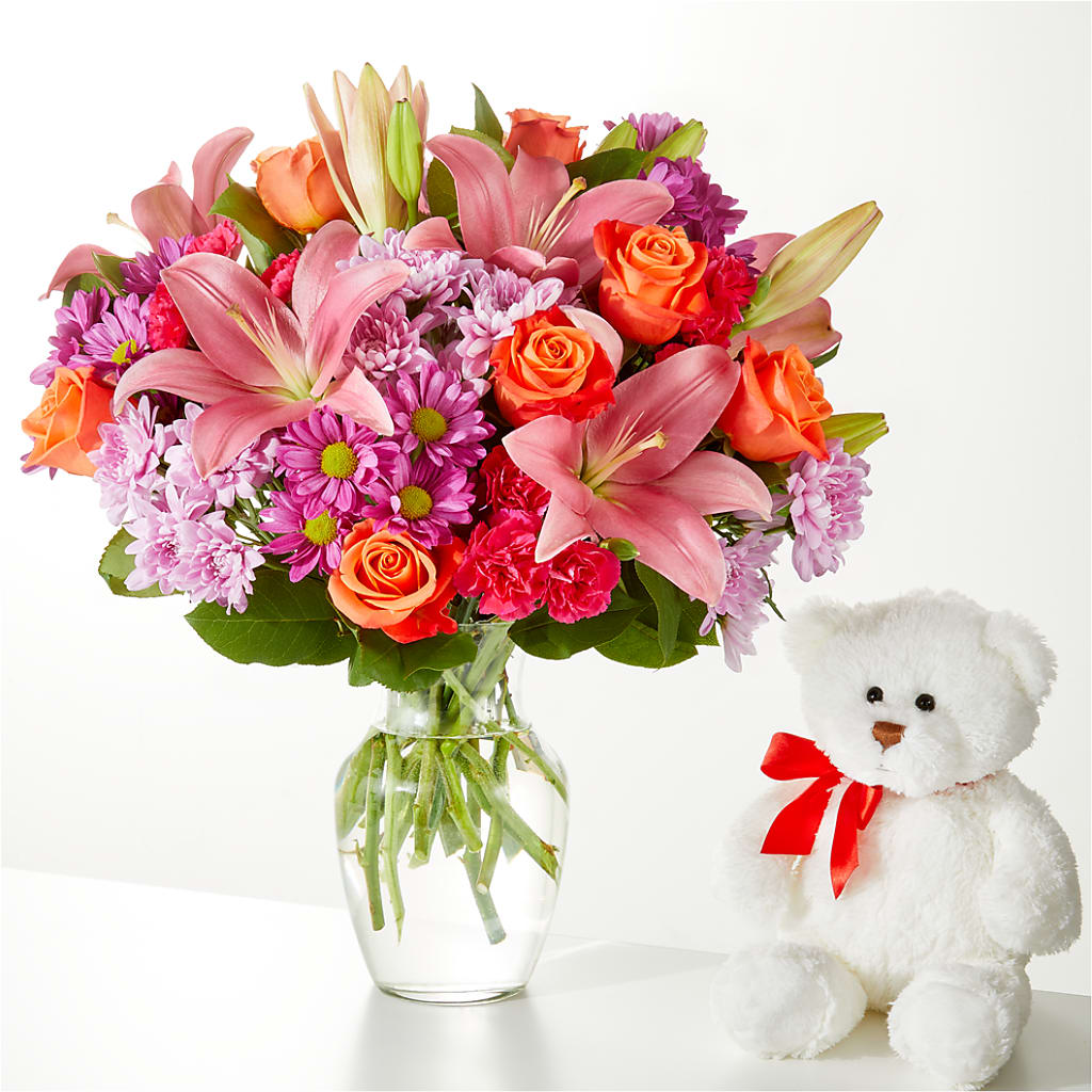 One and Only Bouquet and Bear Bundle –  Jose Arrangements, Los Angeles CA
