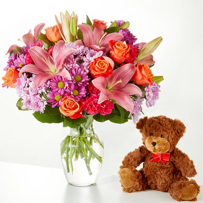 One and Only Bouquet and Bear Bundle –  Jose Arrangements, Los Angeles CA