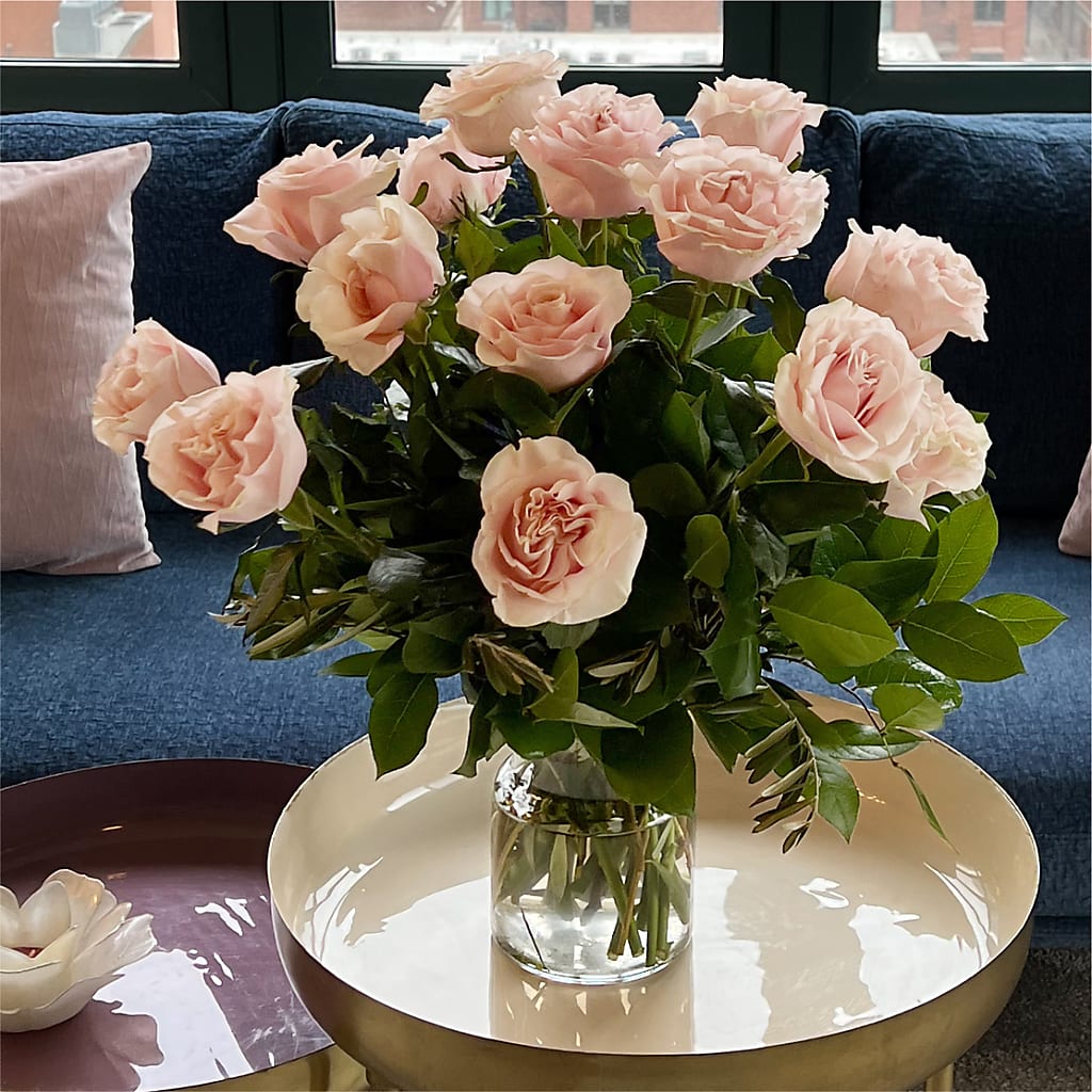 Long Stem Pink Rose Bouquet –  Jose Arrangements, Los Angeles CA