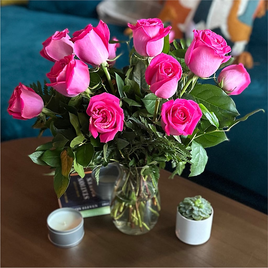 Long Stem Pink Rose Bouquet –  Jose Arrangements, Los Angeles CA