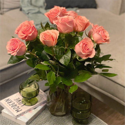Long Stem Pink Rose Bouquet –  Jose Arrangements, Los Angeles CA
