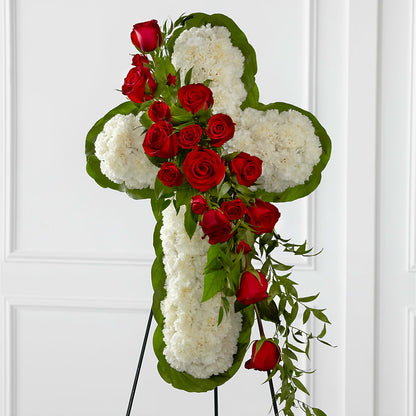 Floral Cross Easel –  Jose Arrangements, Los Angeles CA