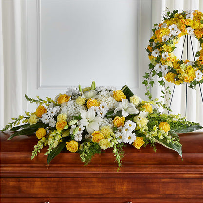 Golden Harmony Casket Spray –  Jose Arrangements, Los Angeles CA
