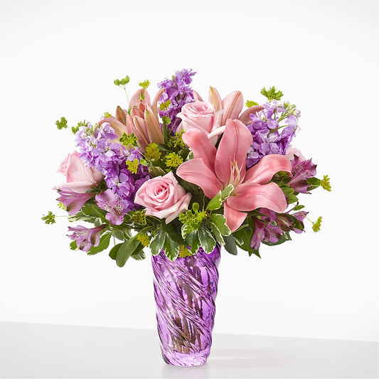 Precious Petals Bouquet with Luxe Swirl Vase –  Jose Arrangements, Los Angeles CA