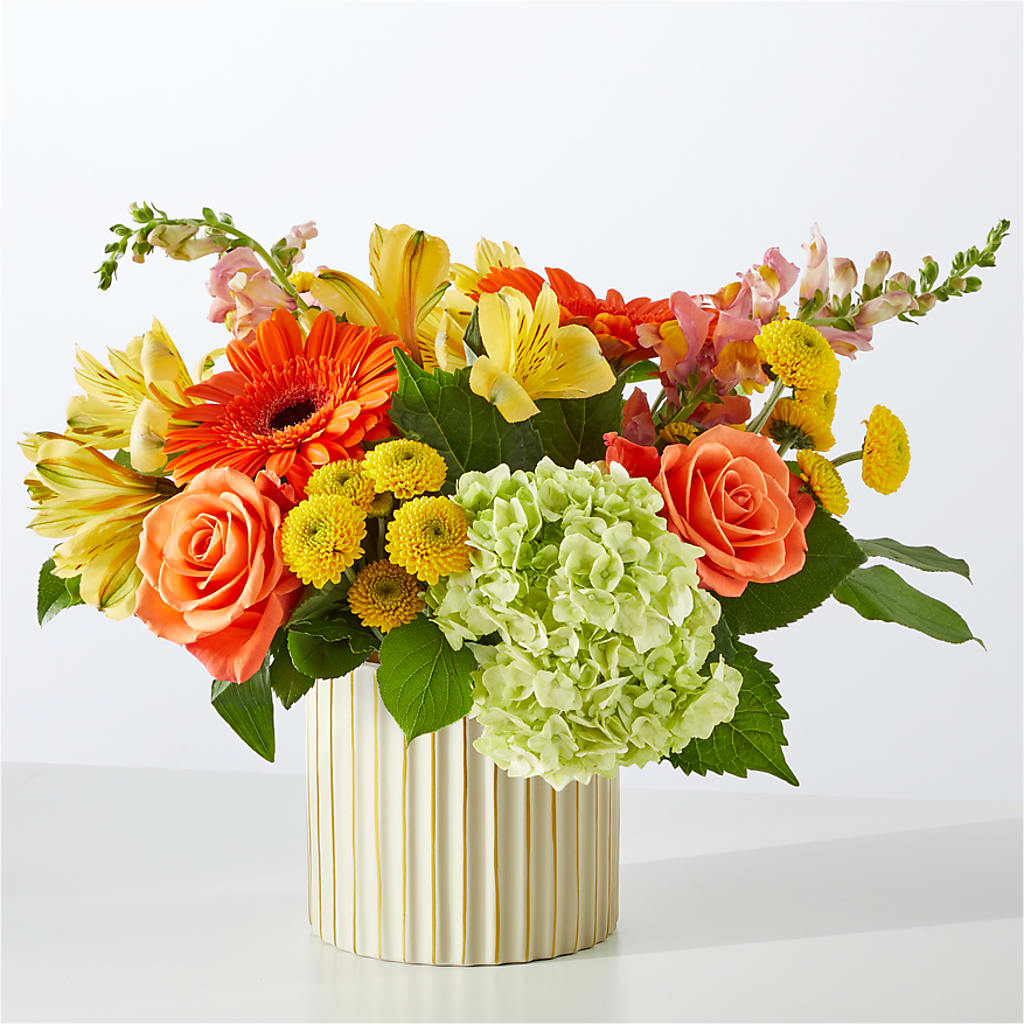 Autumn Sunshine Bouquet with Ivory Vase –  Jose Arrangements, Los Angeles CA