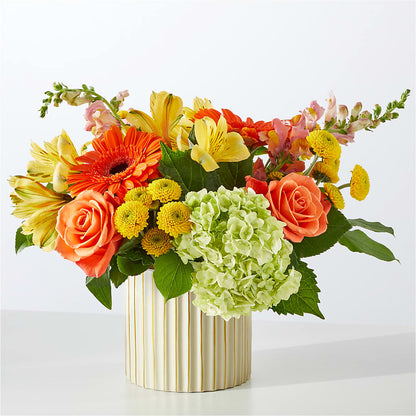 Autumn Sunshine Bouquet with Ivory Vase –  Jose Arrangements, Los Angeles CA