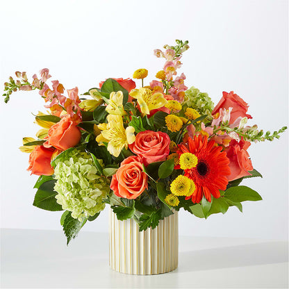 Autumn Sunshine Bouquet with Ivory Vase –  Jose Arrangements, Los Angeles CA
