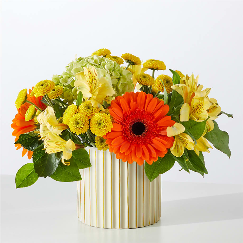 Autumn Sunshine Bouquet with Ivory Vase –  Jose Arrangements, Los Angeles CA