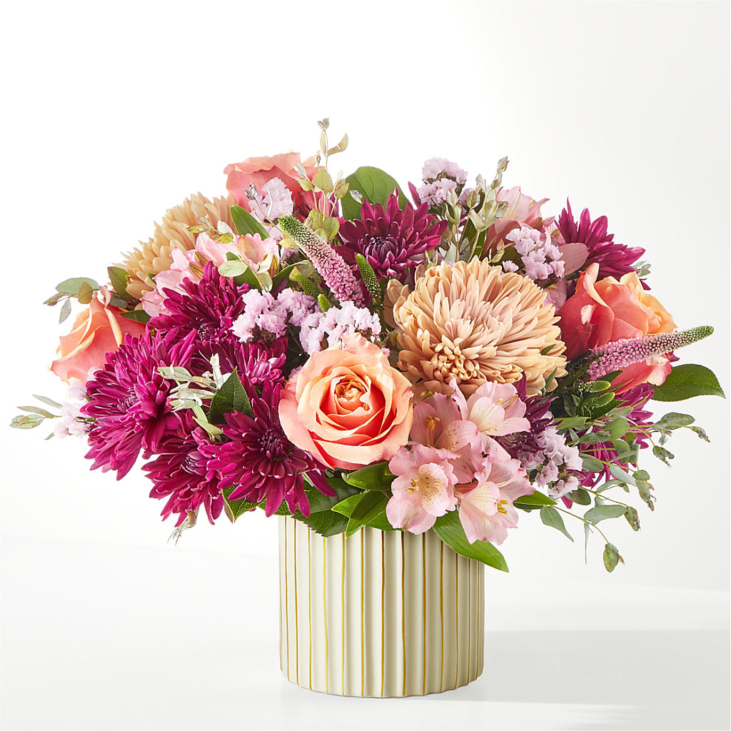 Berry Cobbler Bouquet with Ivory Vase –  Jose Arrangements, Los Angeles CA