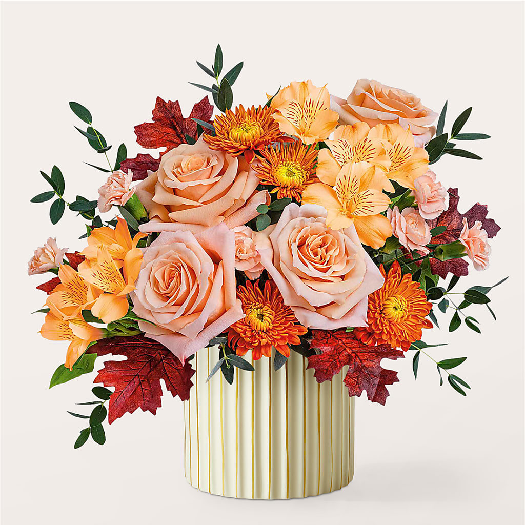 Spiced Latte Bouquet with Ivory Vase –  Jose Arrangements, Los Angeles CA