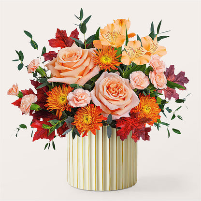 Spiced Latte Bouquet with Ivory Vase –  Jose Arrangements, Los Angeles CA