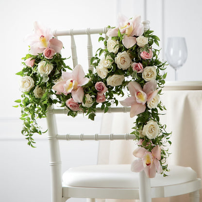 Orchid Rose Chair Décor –  Jose Arrangements, Los Angeles CA