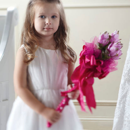 Sparkle Pink Flower Girl Bouquet –  Jose Arrangements, Los Angeles CA