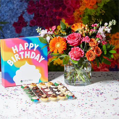 Fiesta + 25 Bite-Size Cupcake Birthday Box Bundle –  Jose Arrangements, Los Angeles CA